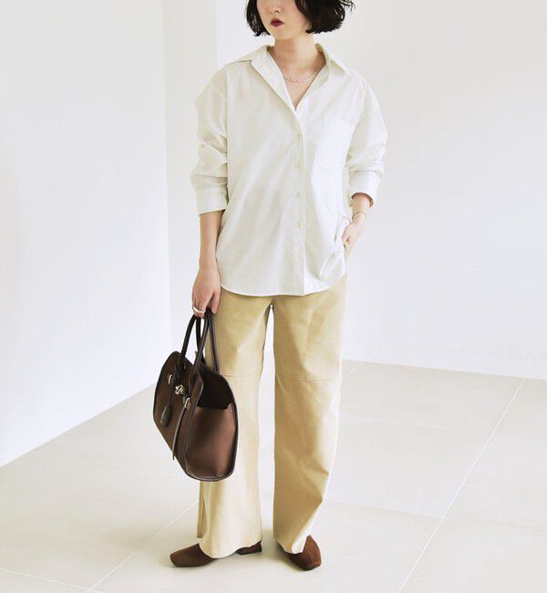 quaranciel「quaranciel:〈洗濯機可能〉REPREVE オープン カラー シャツ」|シャツ・ブラウス|