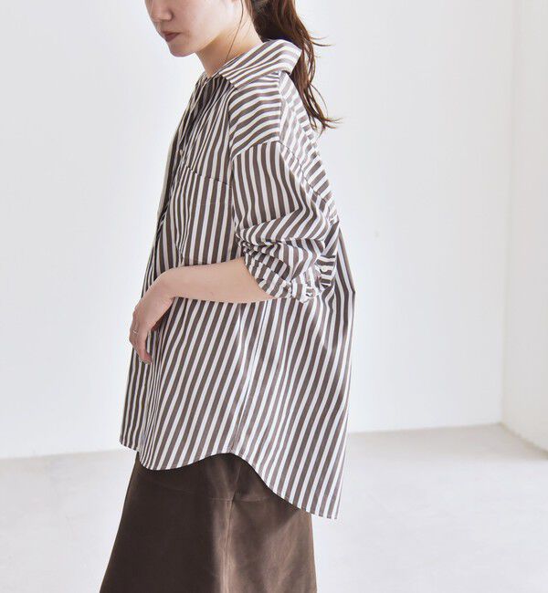 quaranciel「quaranciel:〈洗濯機可能〉REPREVE オープン カラー シャツ」|シャツ・ブラウス|