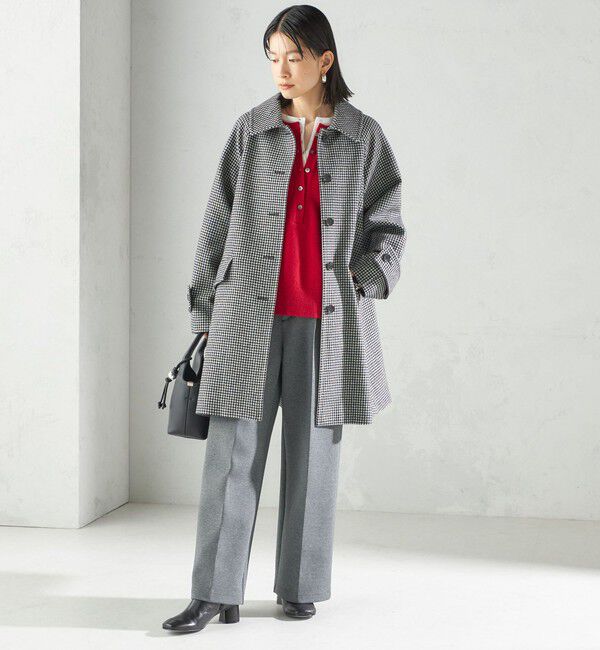 SHIPS for women「千鳥 / ソリッド ウール メルトン ステンカラー コート」|ステンカラーコート|