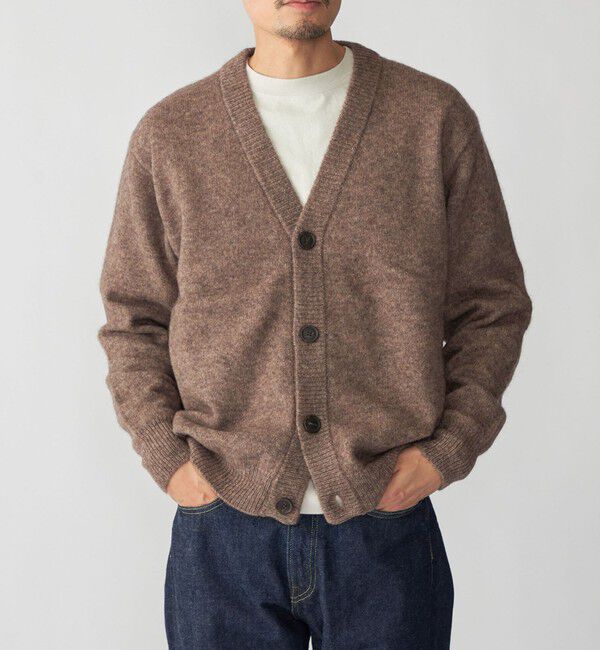 SHIPS「SHIPS: 5ゲージ ヤク ブレンド カーディガン」|カーディガン|キャメル