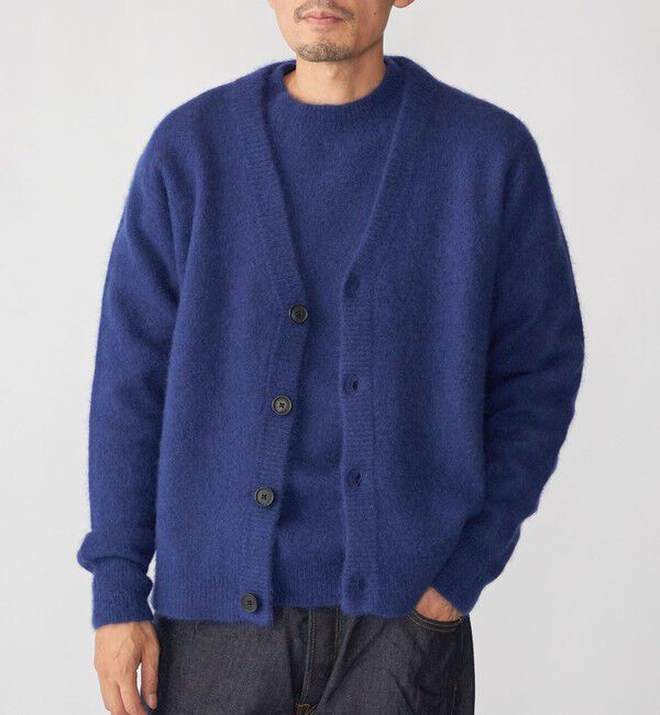 SHIPS「SHIPS: 5ゲージ ヤク ブレンド カーディガン」|カーディガン|コバルトブルー