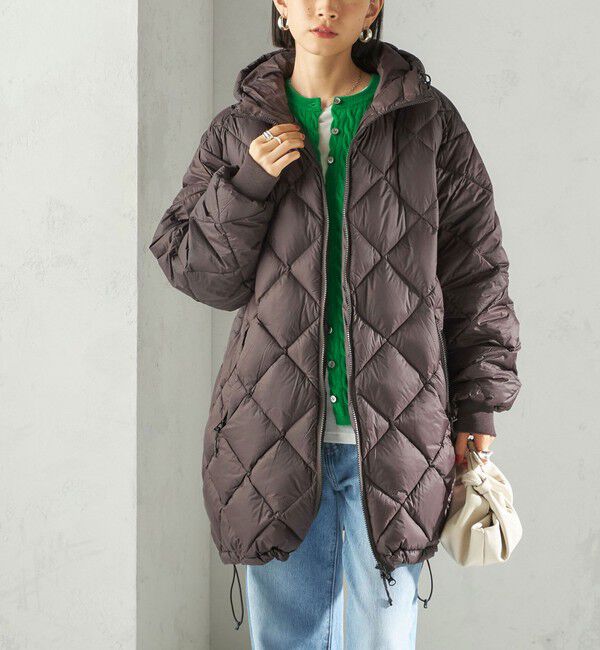 SHIPS for women「【SHIPS別注】Wai+ &times; TAION:〈手洗い可能〉ミディ ダウン コート」|ダウン|ブラウン