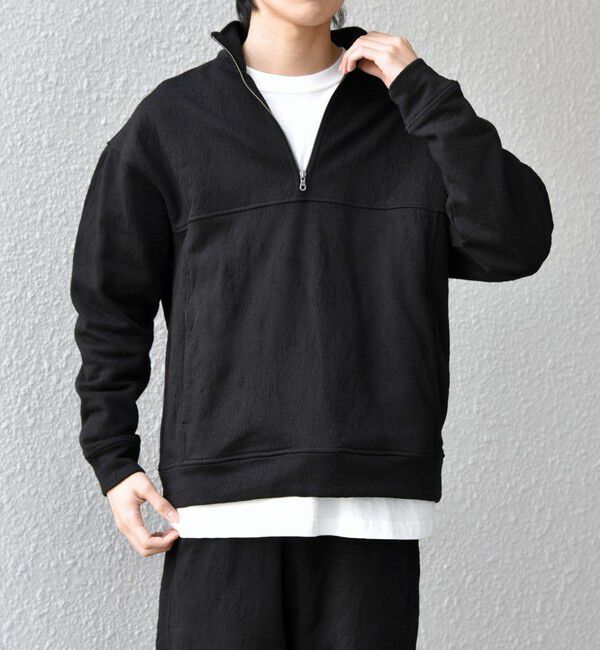 SHIPS any「SHIPS any:〈洗濯機可能〉コットン ジャガード ハーフジップ 裏毛 スウェット(セットアップ対応)◇」|スウェット・ジャージ|
