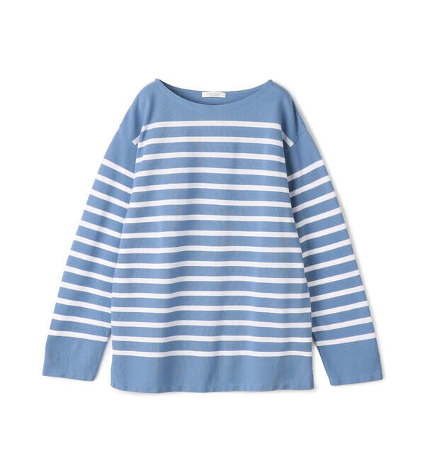 MACPHEE「コットンパネルボーダー バスクシャツ」|Tシャツ・カットソー|66 ブルー系