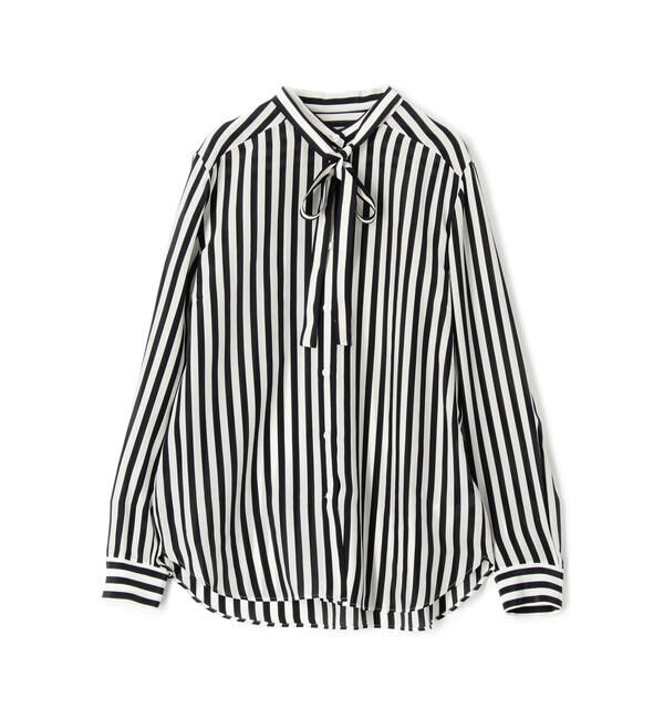 TOMORROWLAND collection「ワイドストライプ ボウタイブラウス」|シャツ・ブラウス|68 ネイビー系