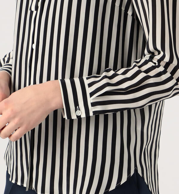 TOMORROWLAND collection「ワイドストライプ ボウタイブラウス」|シャツ・ブラウス|