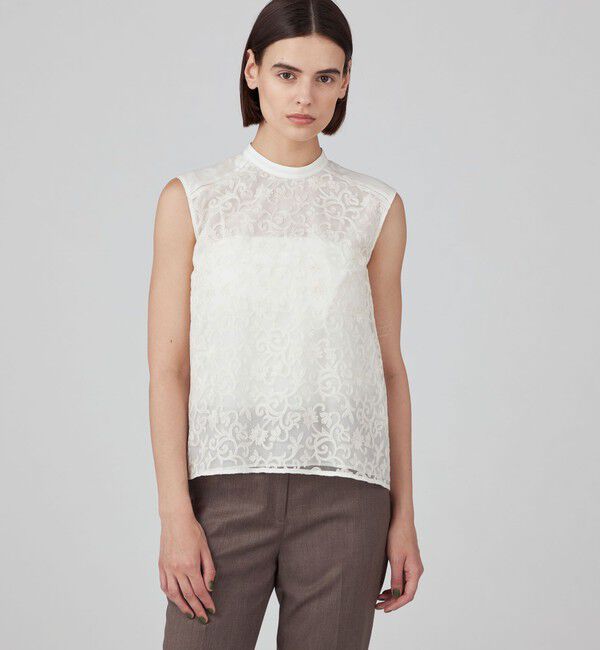 TOMORROWLAND collection「チュールフラワー ノースリーブブラウス」|シャツ・ブラウス|