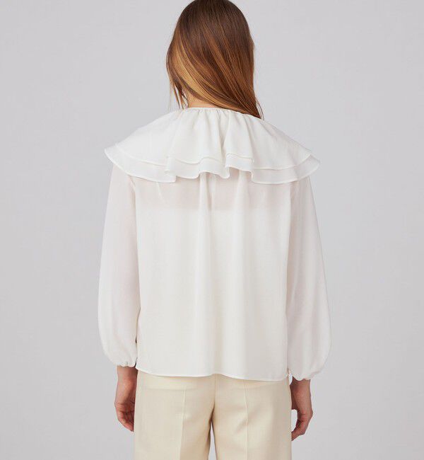 Ballsey「シアートロ ラッフルカラーブラウス」|シャツ・ブラウス|