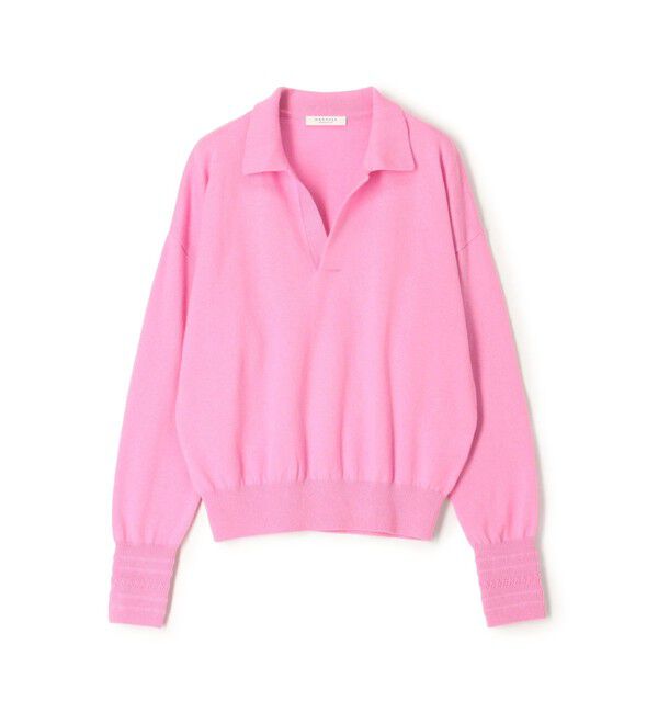 MACPHEE「コットンウール ポロプルオーバー」|ニット・セーター|33 ピンク