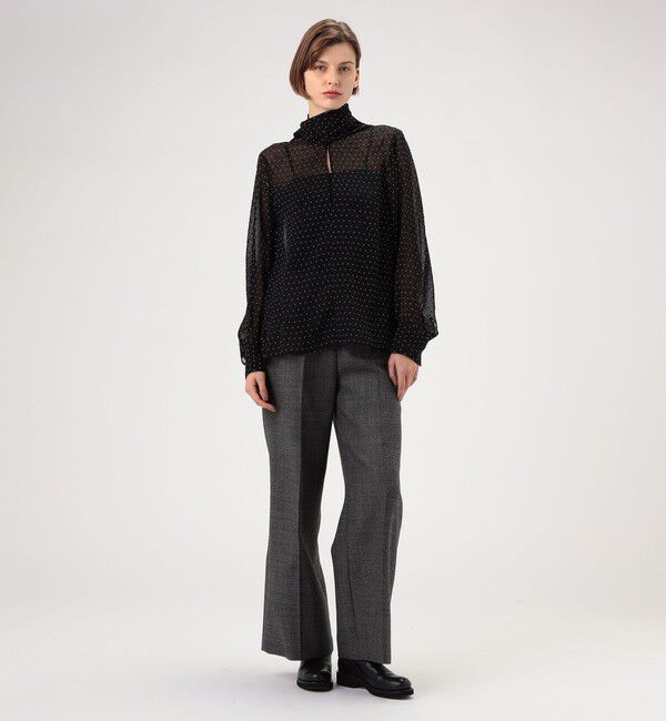 DES PRES「シルクドットプリント ボリュームタイブラウス」|シャツ・ブラウス|