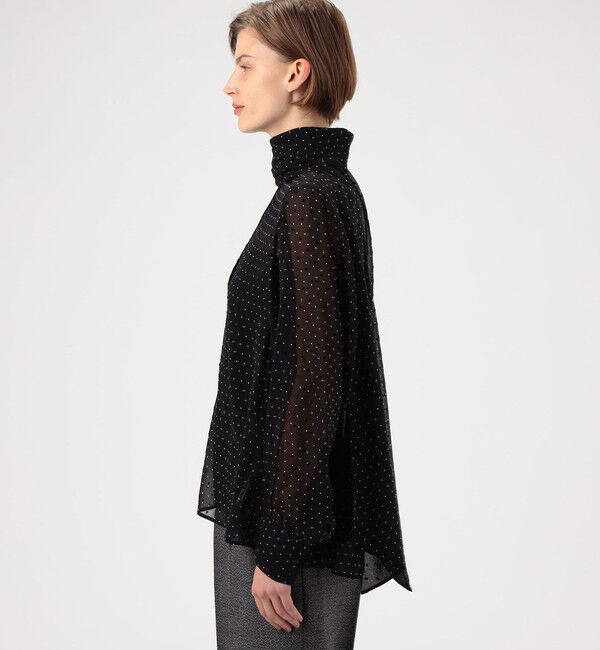 DES PRES「シルクドットプリント ボリュームタイブラウス」|シャツ・ブラウス|