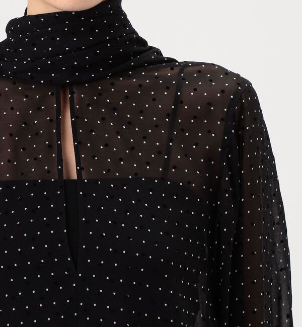 DES PRES「シルクドットプリント ボリュームタイブラウス」|シャツ・ブラウス|