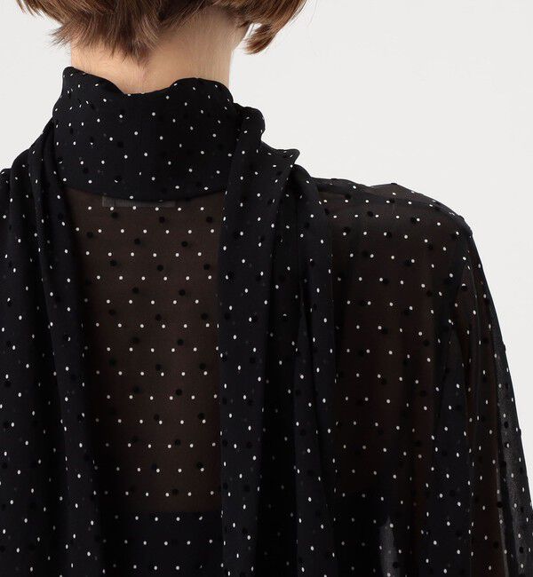 DES PRES「シルクドットプリント ボリュームタイブラウス」|シャツ・ブラウス|