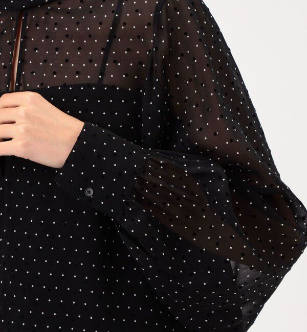 DES PRES「シルクドットプリント ボリュームタイブラウス」|シャツ・ブラウス|