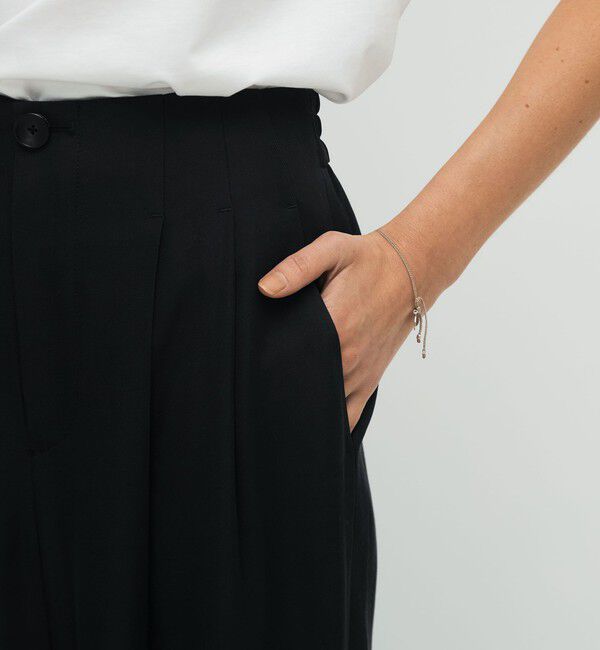 CABaN「レーヨンシルクツイル 2タックパンツ」|チノ|