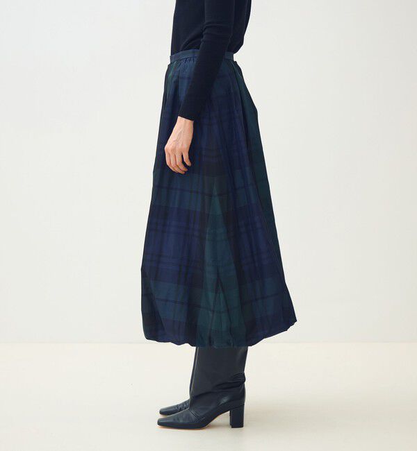 TOMORROWLAND collection「シルクタフタチェック バルーンスカート」|フレア|