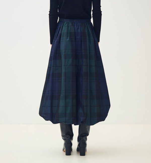 TOMORROWLAND collection「シルクタフタチェック バルーンスカート」|フレア|