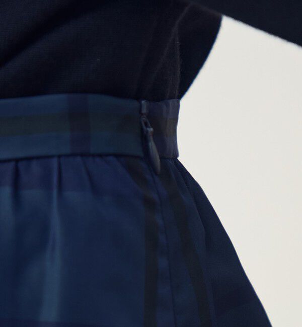 TOMORROWLAND collection「シルクタフタチェック バルーンスカート」|フレア|