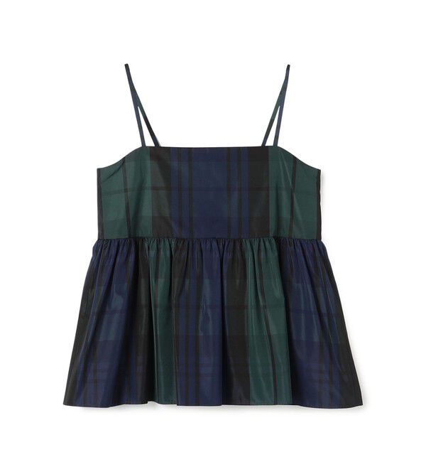 TOMORROWLAND collection「シルクタフタチェック キャミソールトップス」|その他|18 ネイビー系