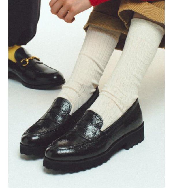 JOINT WORKS「≪追加予約≫KENFORD/ケンフォード TANK SOLE EMBOSSED LOAFERS」|ローファー|ブラック