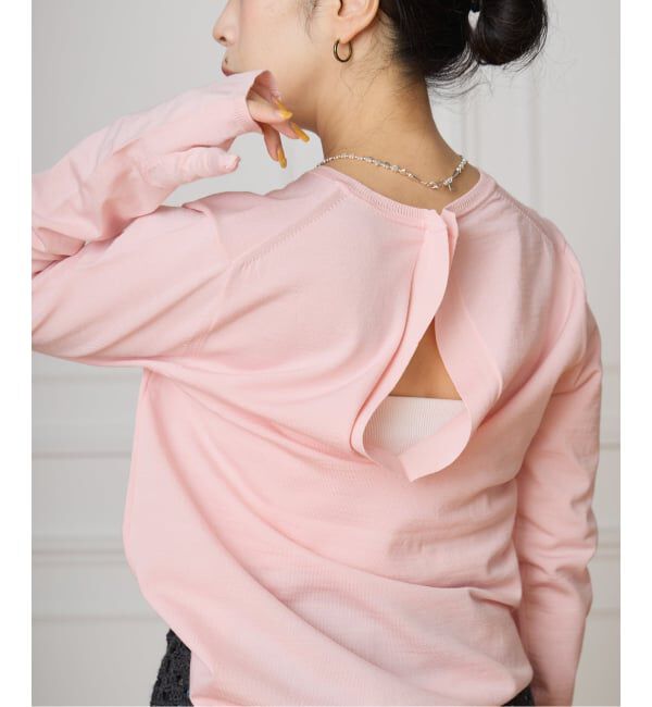 IENA LA BOUCLE「venit/ヴェニット バックオープンニット VEK-7529-B」|ニット・セーター|ピンク