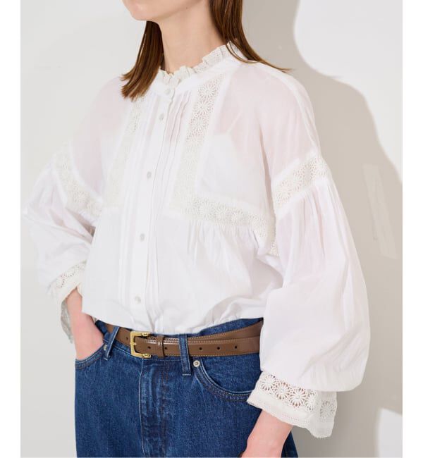 SLOBE IENA「コットンレースフリルブラウス」|シャツ・ブラウス|