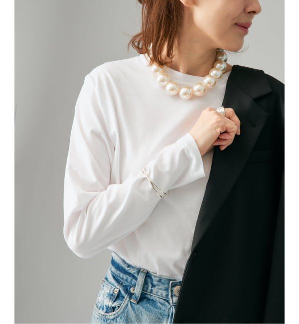 VERMEIL par iena「《予約》ディオラマ クルーネックロングスリーブ Tシャツ」|Tシャツ・カットソー|ホワイト