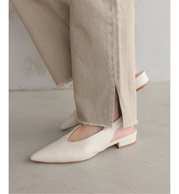 SLOBE IENA「《追加予約》SLOBE レザーフラットシューズ」|その他|ナチュラル