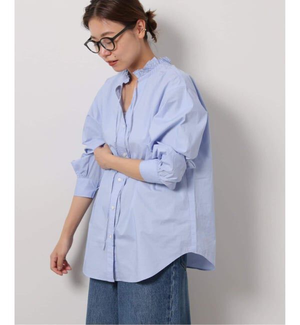 JOURNAL STANDARD relume「《追加4》ハイカウントコットンスタンドカラー2way」|シャツ・ブラウス|ブルー