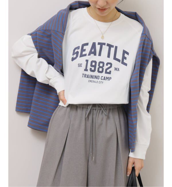 JOURNAL STANDARD relume「《予約》ラグランスリーブカレッジロングスリーブTEE」|Tシャツ・カットソー|