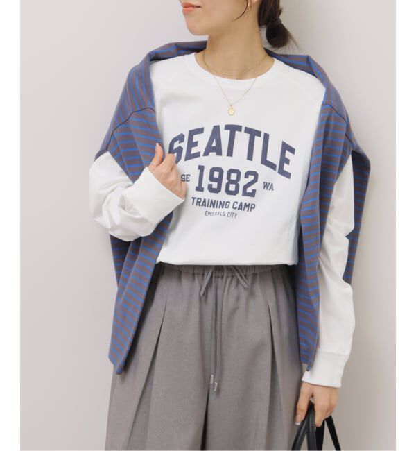 JOURNAL STANDARD relume「《予約》ラグランスリーブカレッジロングスリーブTEE」|Tシャツ・カットソー|