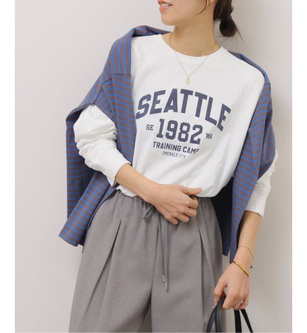 JOURNAL STANDARD relume「《予約》ラグランスリーブカレッジロングスリーブTEE」|Tシャツ・カットソー|ホワイト D