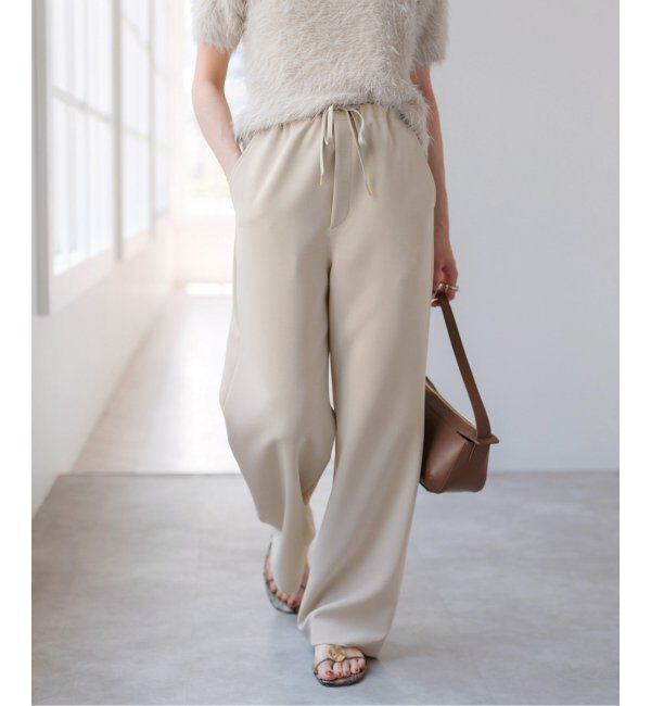 Spick and Span「ダブルクロスイージーパンツ」|その他|ベージュ A