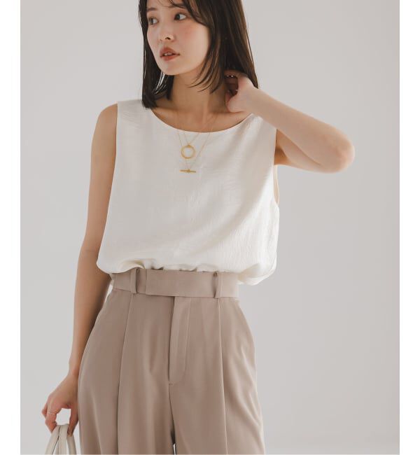 NOBLE「《セットアップ対応》リンクルサテン2WAYタンク」|シャツ・ブラウス|