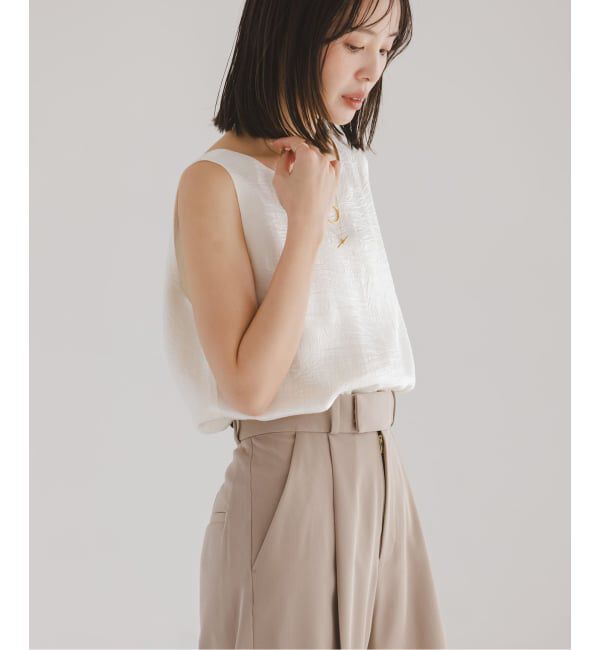 NOBLE「《セットアップ対応》リンクルサテン2WAYタンク」|シャツ・ブラウス|