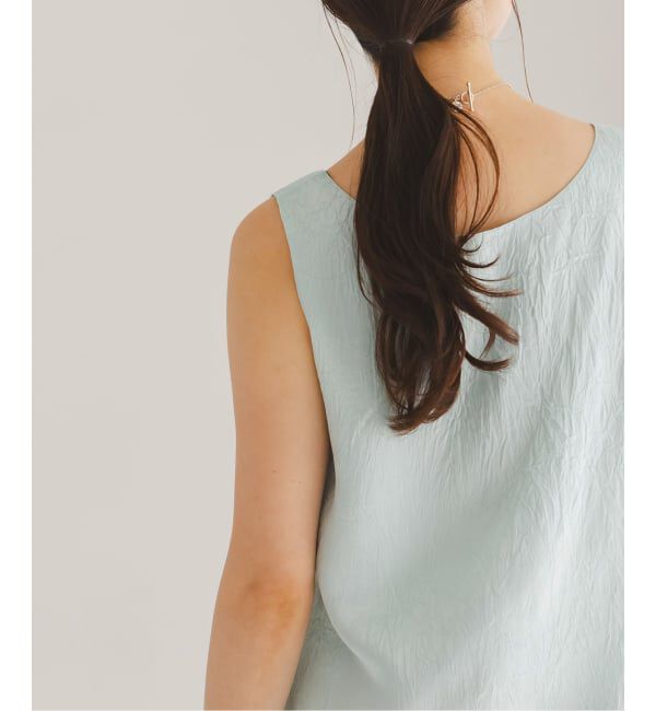 NOBLE「《セットアップ対応》リンクルサテン2WAYタンク」|シャツ・ブラウス|