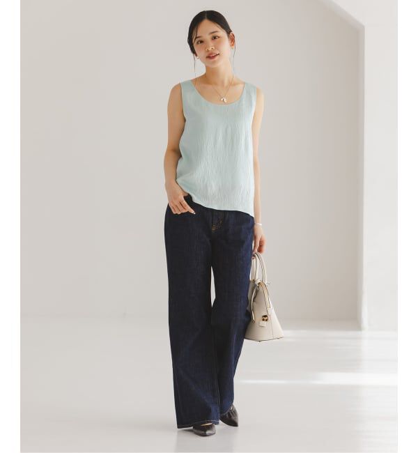 NOBLE「《セットアップ対応》リンクルサテン2WAYタンク」|シャツ・ブラウス|