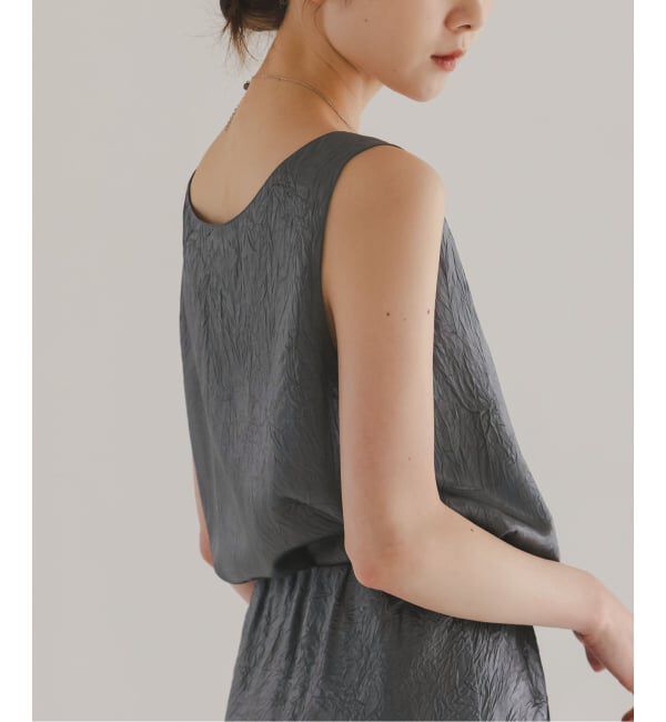 NOBLE「《セットアップ対応》リンクルサテン2WAYタンク」|シャツ・ブラウス|