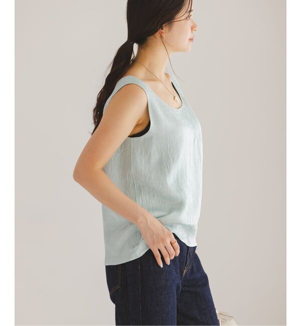 NOBLE「《セットアップ対応》リンクルサテン2WAYタンク」|シャツ・ブラウス|
