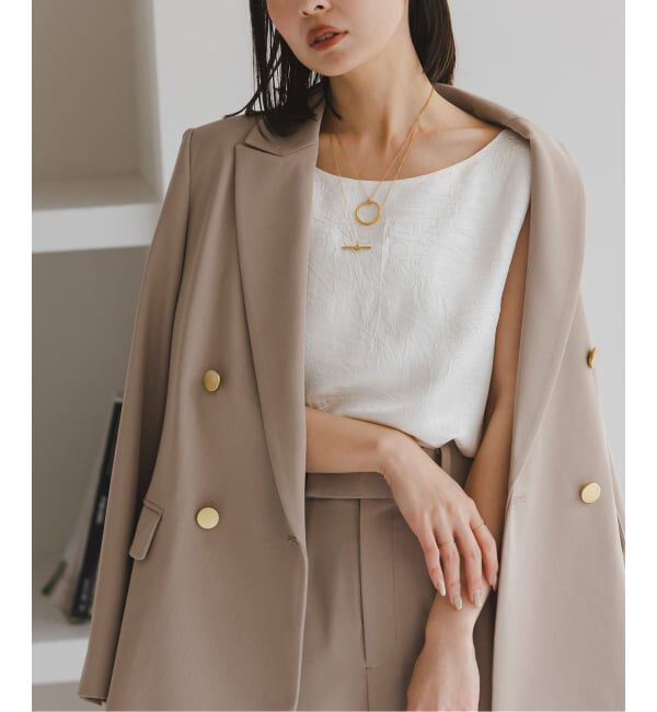 NOBLE「《セットアップ対応》リンクルサテン2WAYタンク」|シャツ・ブラウス|ホワイト