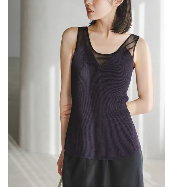 NOBLE「《予約》シアーコンビカップ付きニットタンク」|タンクトップ|