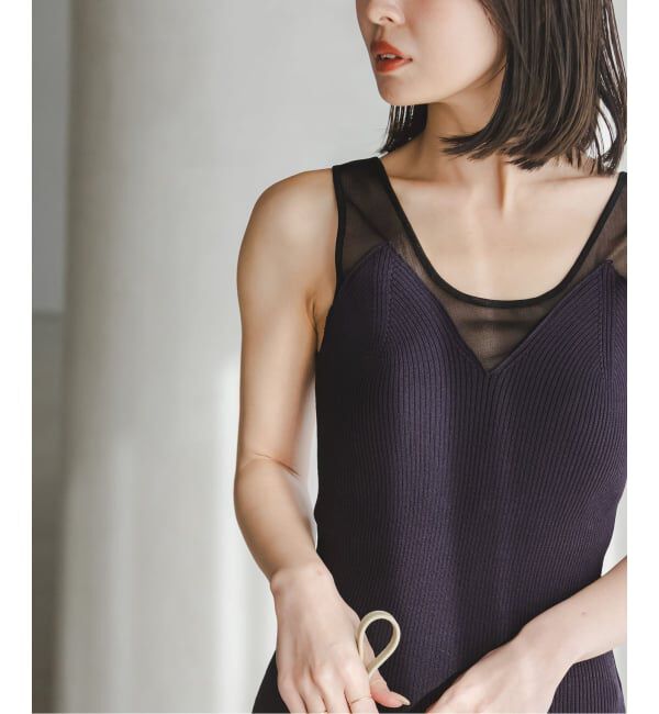 NOBLE「《予約》シアーコンビカップ付きニットタンク」|タンクトップ|