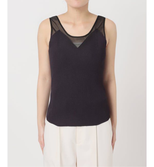 NOBLE「《予約》シアーコンビカップ付きニットタンク」|タンクトップ|