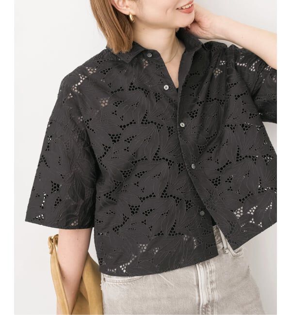 Spick and Span「《予約》TICCA / ティッカ 別注レース半袖シャツ*」|シャツ・ブラウス|グレー