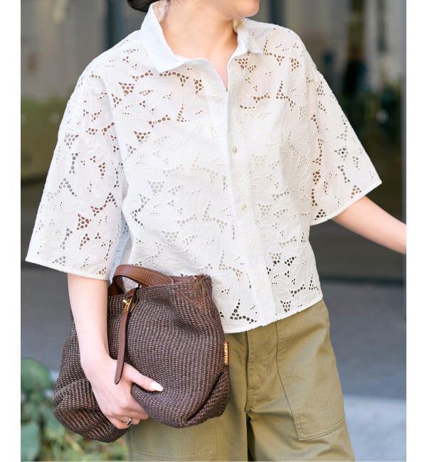 Spick and Span「《予約》TICCA / ティッカ 別注レース半袖シャツ*」|シャツ・ブラウス|