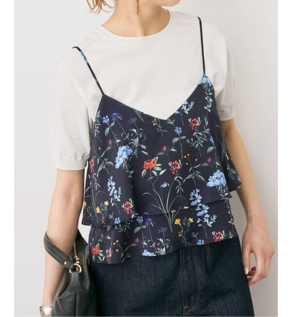 Spick and Span「《予約》TICCA / ティッカ 別注フラワープリントビスチェ*」|シャツ・ブラウス|ネイビー