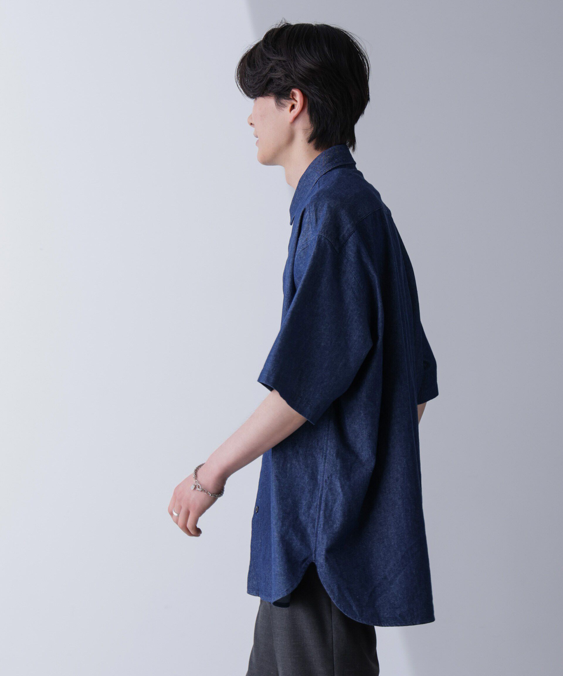 nano･universe「ライトデニムリラックスシャツ 半袖」|シャツ・ブラウス|