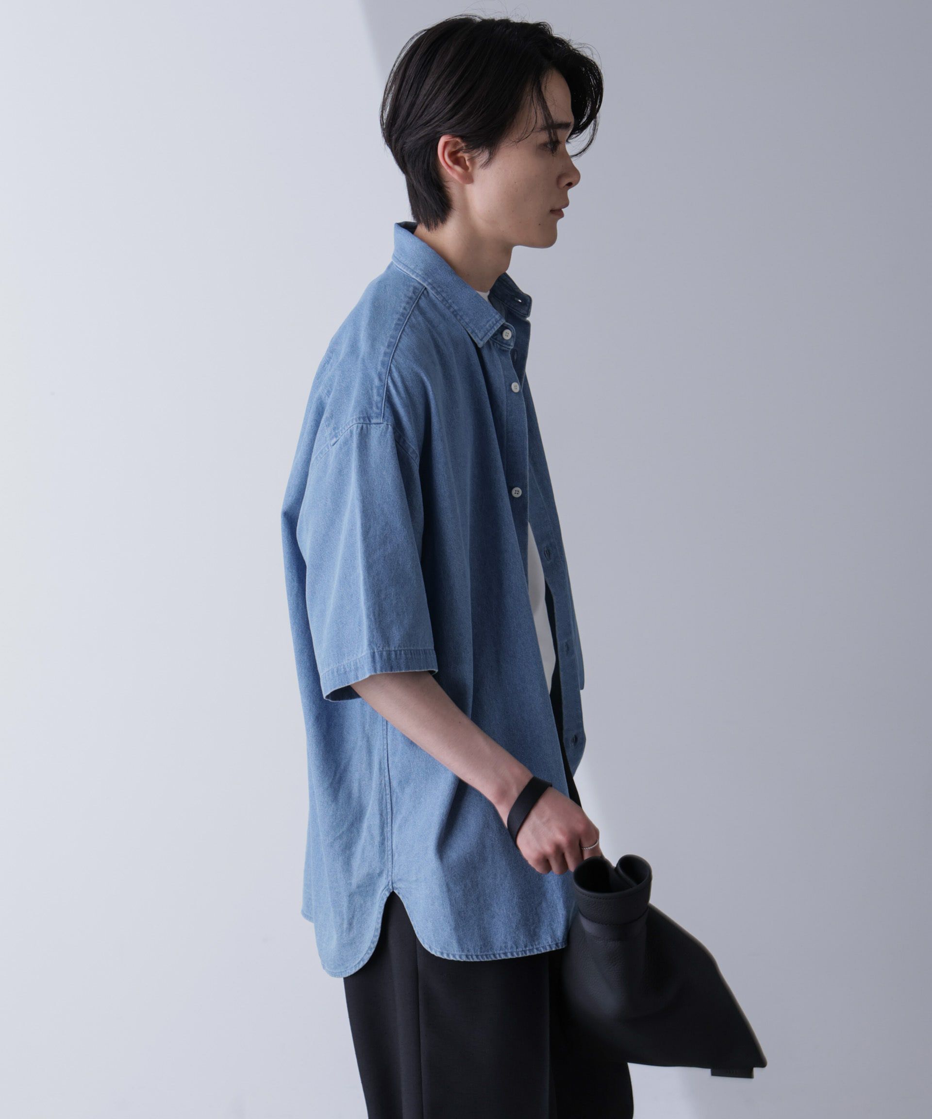 nano･universe「ライトデニムリラックスシャツ 半袖」|シャツ・ブラウス|