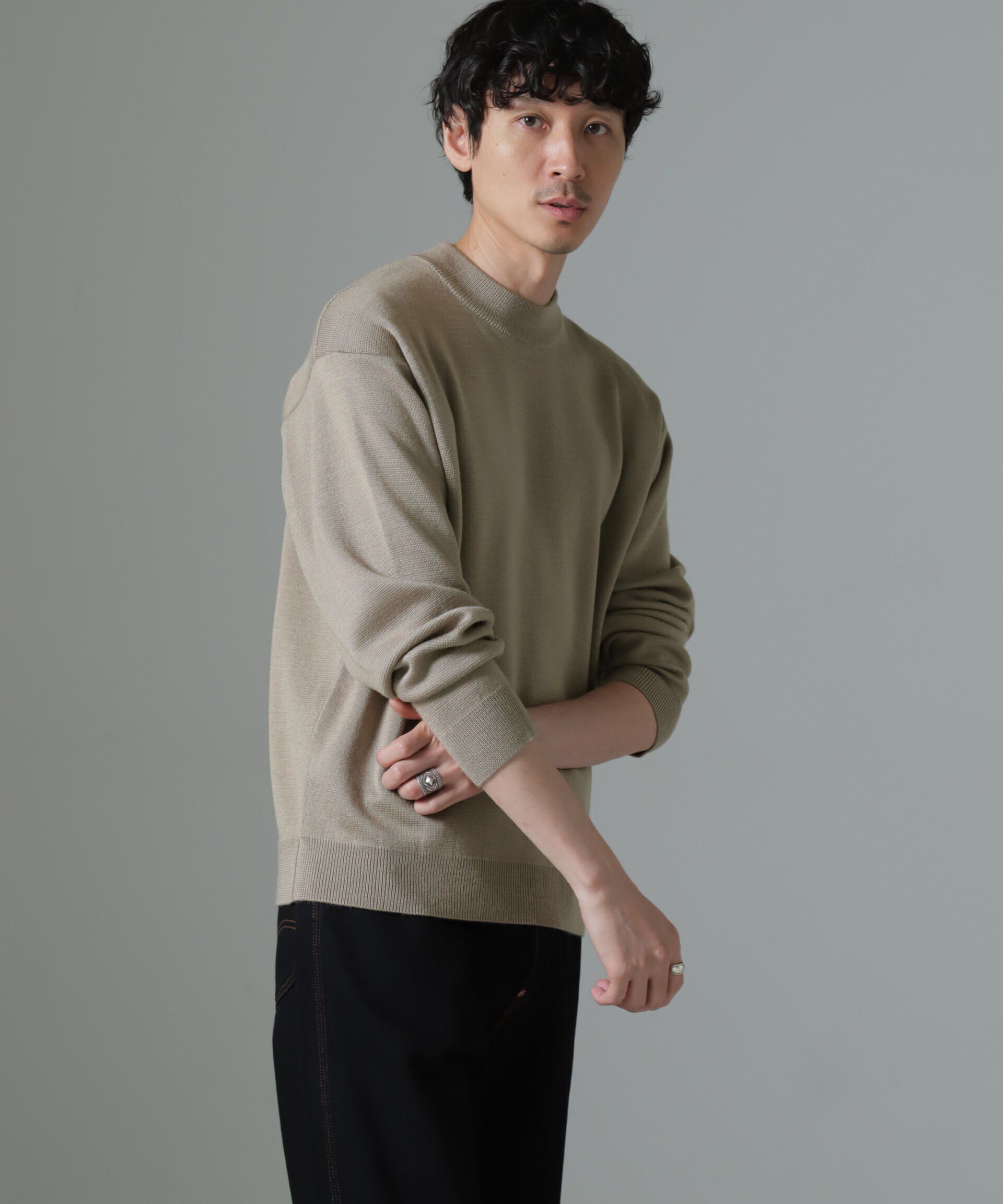 nano･universe「タスマニアミックス ミラノリブリラックスモックネックニット」|ニット・セーター|