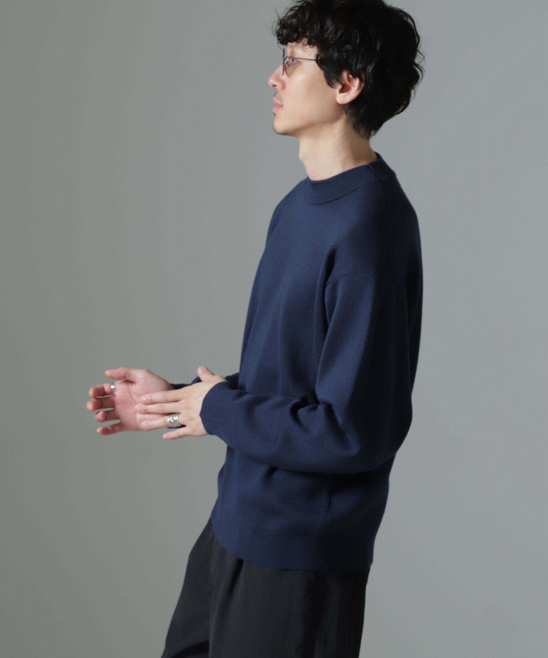 nano･universe「タスマニアミックス ミラノリブリラックスモックネックニット」|ニット・セーター|